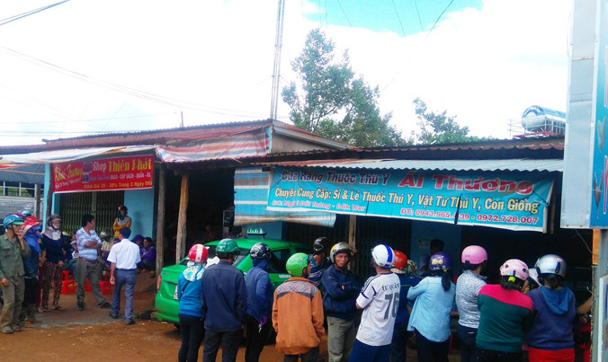 Hiện trường nơi nữ tài xế taxi bị sát hại.