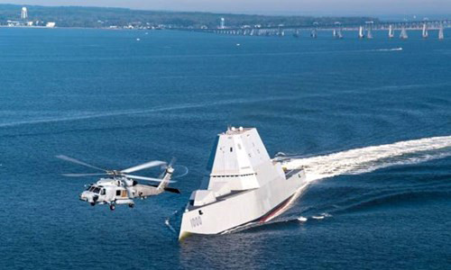 Tàu khu trục USS Zumwalt. Ảnh: US Navy.