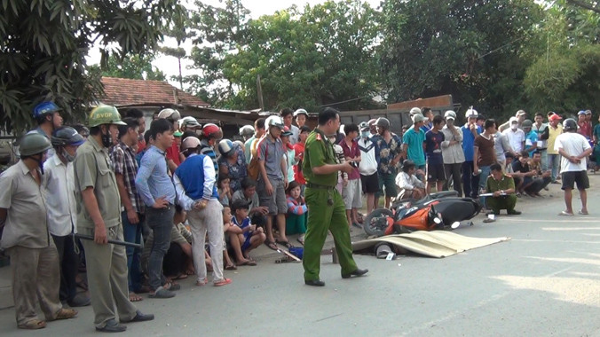 Hiện trường vụ tai nạn.