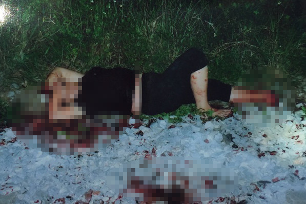 Lý Thị N tại hiện trường vụ việc. Ảnh: Cơ quan công an cung cấp.