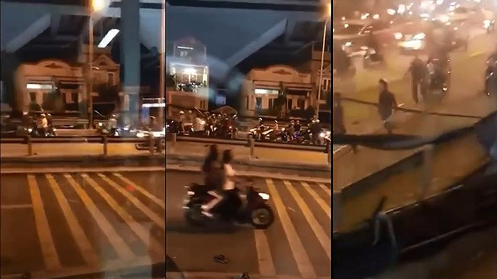 Hiện trường vụ hỗn chiến.