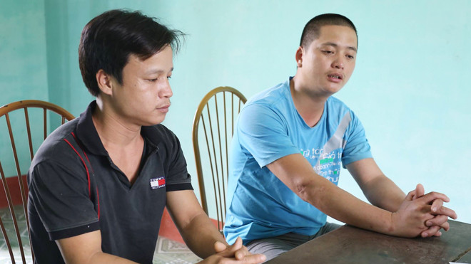 Anh Hiền và Mạnh tại cơ quan điều tra.