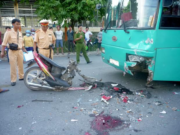 Hiện trường vụ tai nạn. 