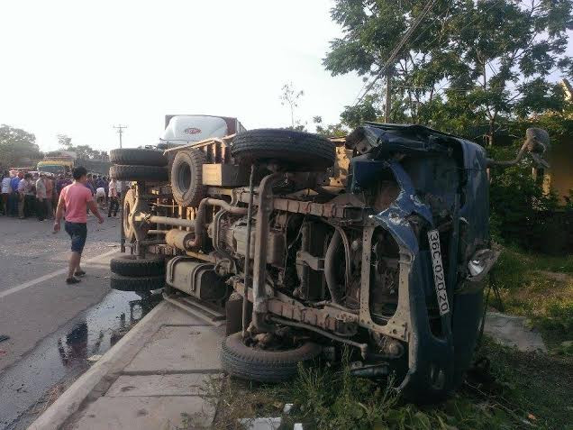 Hiện trường vụ tai nạn. 