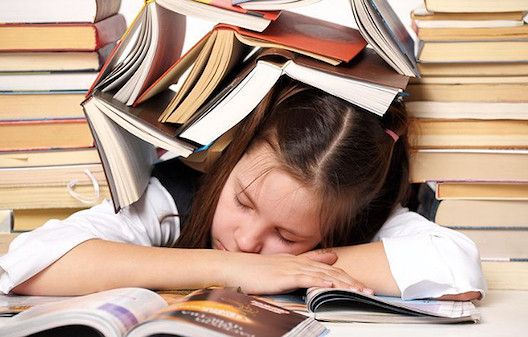 Áp lực học tập đang đè nặng lên vai các em. 