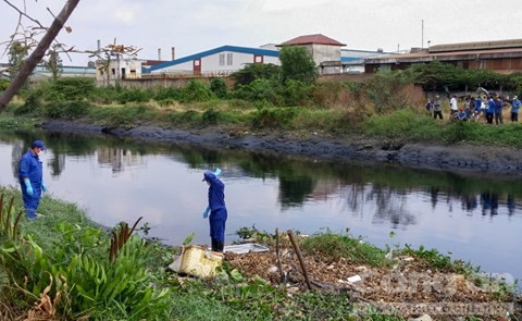 Nhân viên công ty môi trường tại hiện trường