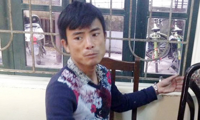 Nguyễn Văn Chương tại cơ quan công an. Ảnh: Hoàng Lam