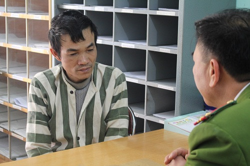 Nguyễn Trọng Văn tại cơ quan điều tra. Ảnh. Hồng Vân