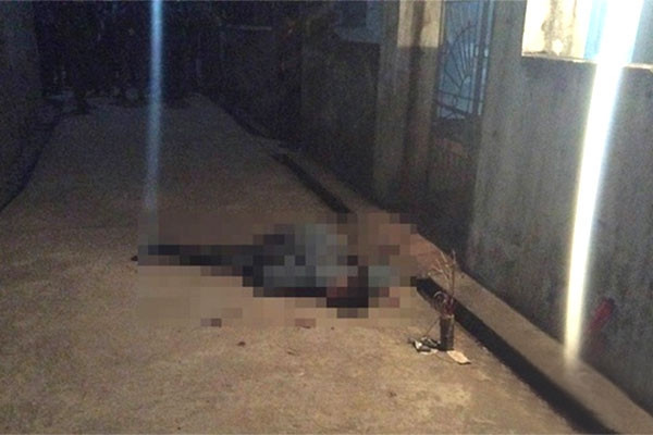 Hiện trường vụ án khiến nạn nhân Ngô Minh Quang tử vong gục ngay trước ngõ