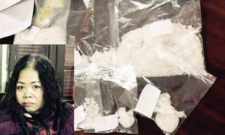 Đối tượng Nguyễn Bích Lân và tang vật tại cơ quan Công an