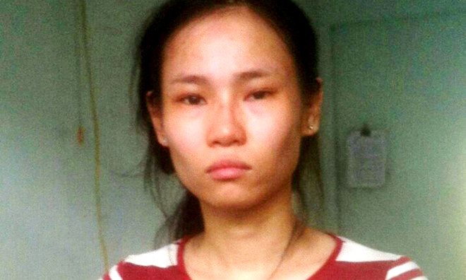 Thúy tại cơ quan công an. Ảnh: Công an cung cấp