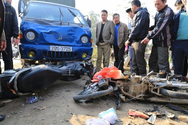 Hiện trường vụ tai nạn. Ảnh: CTV