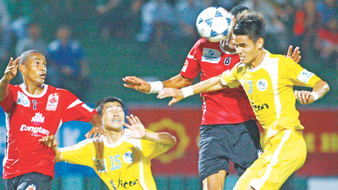 Hòa Hải Phòng, ĐTLA được coi là đội phấn đấu chạy trốn suất xuống hạng. Ảnh: Dương Thu