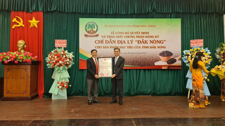 Toàn cảnh buổi lễ công bố chỉ dẫn địa lý về hạt tiêu ở Đắk Nông