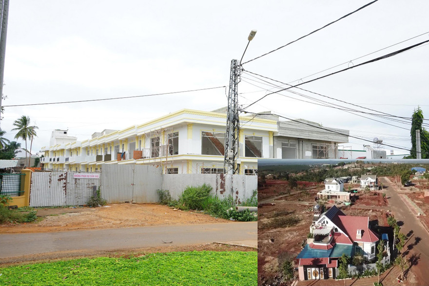 Dự án của Cty Nam Sơn (ảnh nhỏ) và dự án nhà ở xã hội của Cty SEAGOL đều xây dựng trái phép