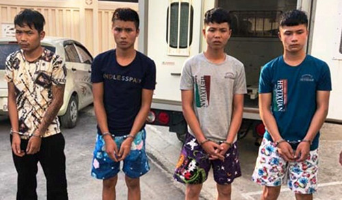 Bốn nghi can Hoàng, Long, Việt Anh và Tuấn Anh (từ trái qua phải)