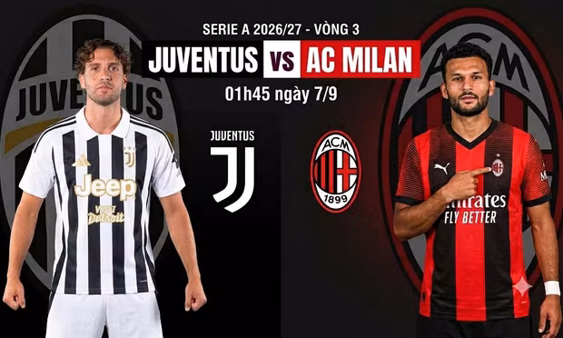 Nhận định Juventus vs AC Milan, 01h45 ngày 7/9: Bão chấn thương cản bước Juventus
