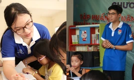 Các em học sinh chăm chú trong giờ học tại lớp học Khu lưu trú 51. (Ảnh: Huỳnh Anh)