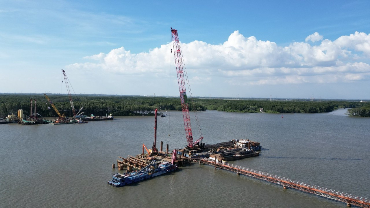 Cầu Phước An bắc qua sông Thị Vải nối huyện Nhơn Trạch với thị xã Phú Mỹ (Bà Rịa - Vũng Tàu) đang thi công, khi hoàn thành vào năm 2026 sẽ hình thành hệ thống giao thông liên kết vùng Cầu Phước An bắc qua sông Thị Vải nối huyện Nhơn Trạch với thị xã Phú Mỹ (Bà Rịa - Vũng Tàu) đang thi công, khi hoàn thành vào năm 2026 sẽ hình thành hệ thống giao thông liên kết vùng