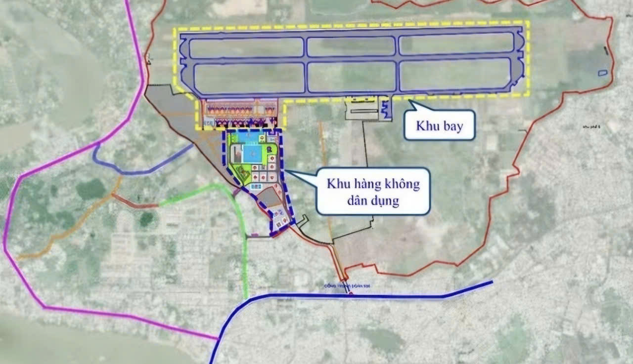 Khu vực dự kiến xây dựng Khu hàng không dân dụng tại sân bay Biên Hòa.