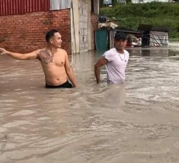 Một khu vực dân cư ở TP Biên Hòa nước ngập sâu