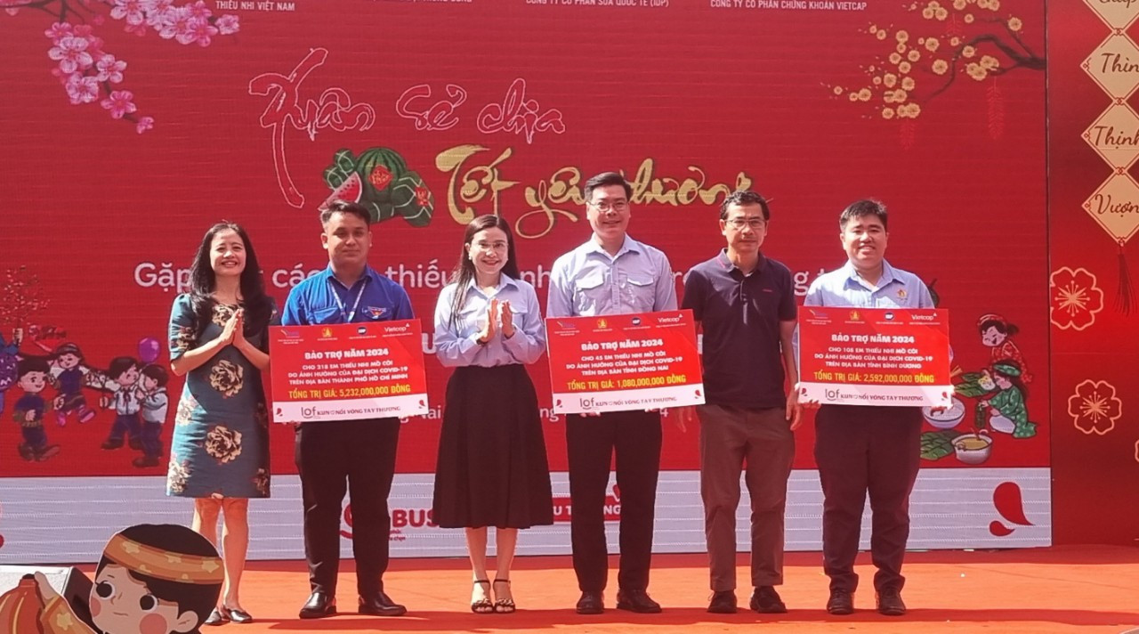 3 đơn vị, Tỉnh, Thành Đoàn nhận kinh phí bảo trợ cho các em thiếu nhi mồ côi do ảnh hưởng của đại dịch COVID 19