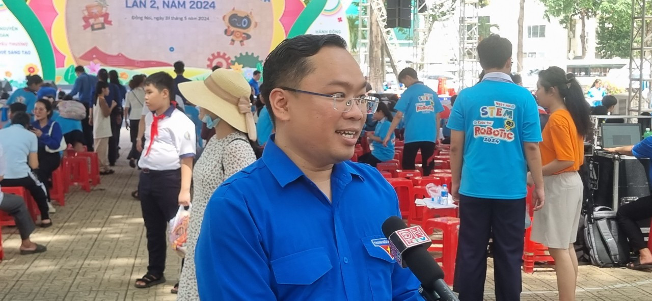 Anh Nguyễn Minh Kiên - Bí thư Tỉnh Đoàn Đồng Nai tại lễ phát động hoạt động hè 2024