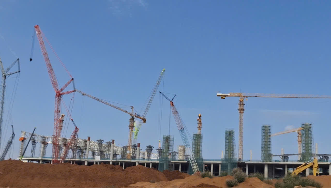 Nhà ga hành khách sân bay Long Thành đang được thi công.