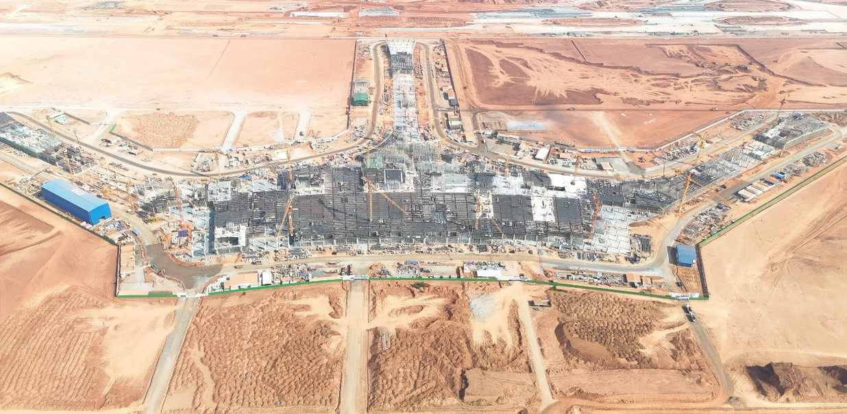 Nhà ga hành khách sân bay Long Thành đã thi xong phần ngầm và đắp nền.