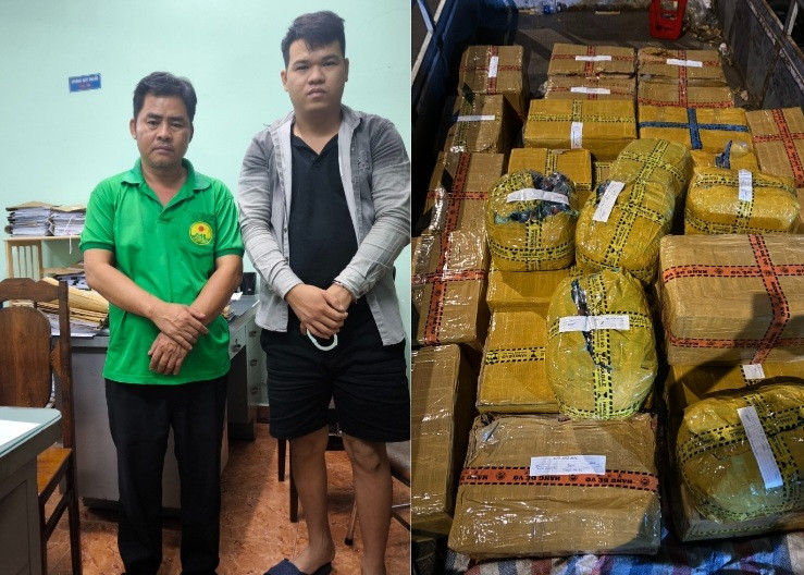 Hai đối tượng Khải và Sang bị công an bắt giữ Hai đối tượng Khải và Sang bị công an bắt giữ