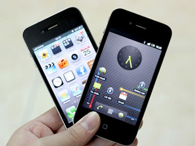 Với người thường, rất khó phân biệt iPhone nhái và hàng thật khi đặt cạnh nhau