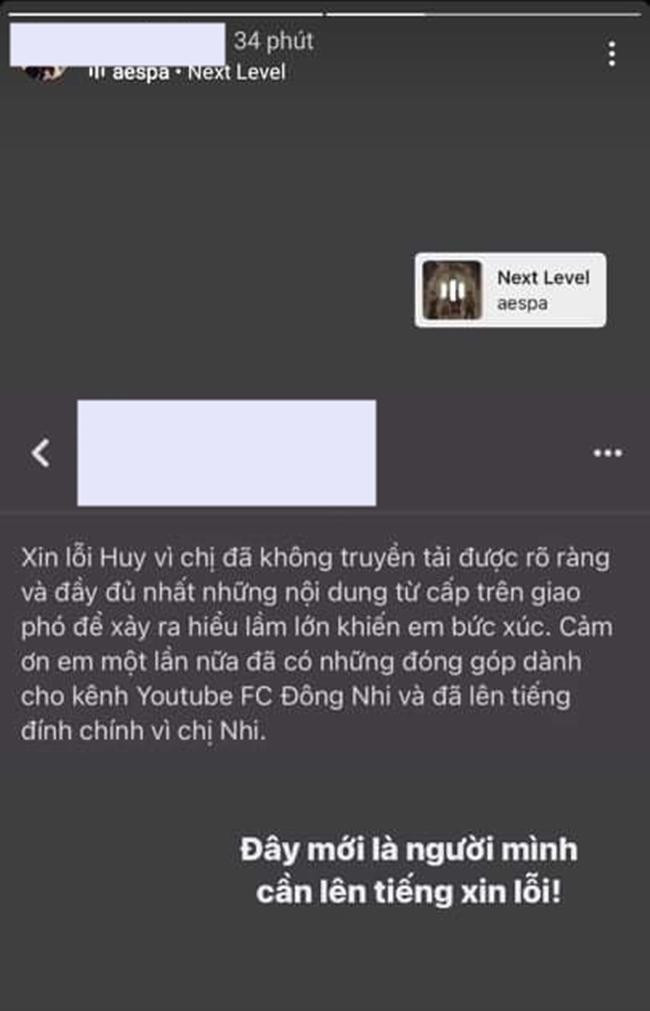 Minh Huy cho rằng người sai là trợ lý của Đông Nhi và người này mới là người phải lên tiếng.