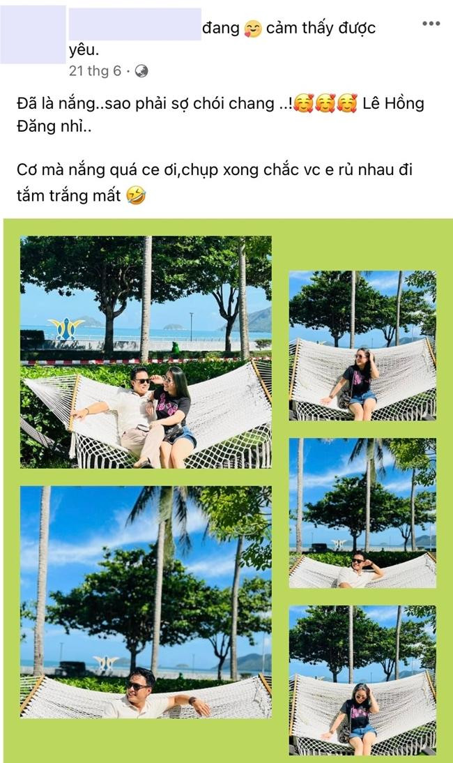 Một số bài viết của bà xã Hồng Đăng có gắn thẻ tài khoản của nam diễn viên nhưng hiện đã bị vô hiệu hóa. - Ảnh: FBNV.