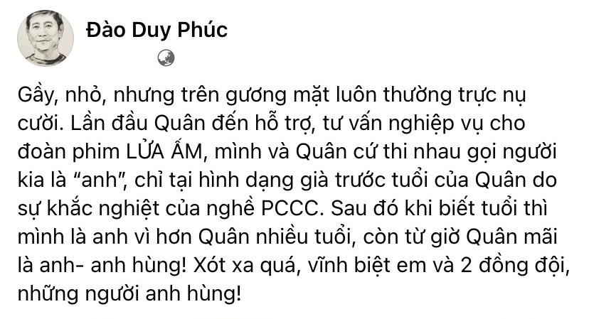 Đạo diễn phim &quot;Lửa Ấm&quot; bàng hoàng khi nghe tin...