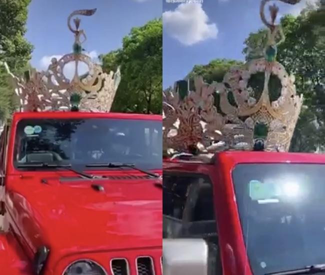 ... người hâm mộ còn chuẩn bị một chiếc vương miện khổng lồ cho cô. Ảnh cắt từ video. ... người hâm mộ còn chuẩn bị một chiếc vương miện khổng lồ cho cô. Ảnh cắt từ video.