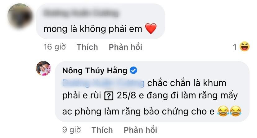 Hoa hậu Nông Thúy Hằng tiết lộ bản thân đi làm răng vào ngày 25/8.