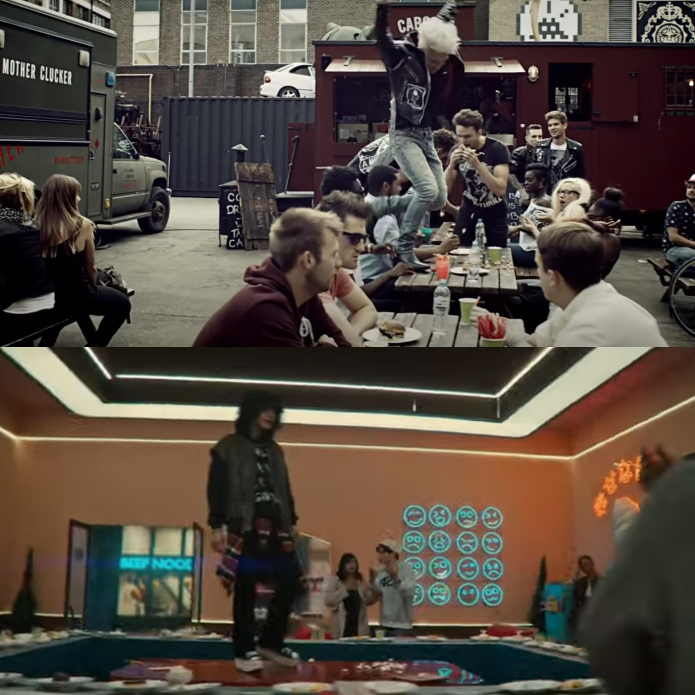 Phân đoạn quậy phá trên bàn ăn cũng từng xuất hiện trong MV Crooked. Phân đoạn quậy phá trên bàn ăn cũng từng xuất hiện trong MV Crooked.