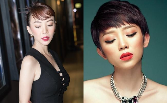 Khuôn mặt, thần thái hao hao cùng cách trang điểm tương đồng của hai chị em.