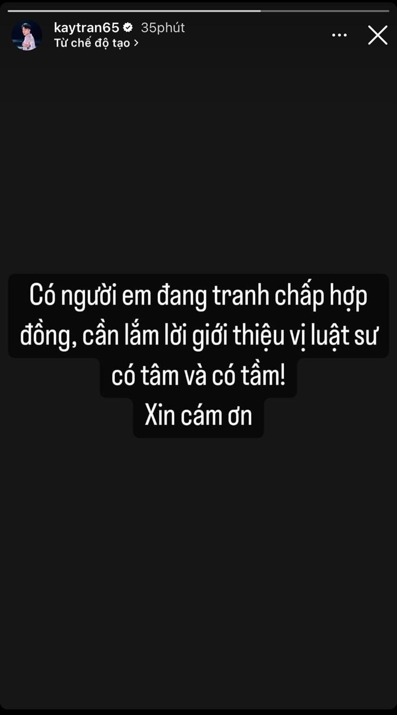 Bài đăng của Kay Trần đang thu hút sự bàn luận của cư dân mạng. - Ảnh: IGNV