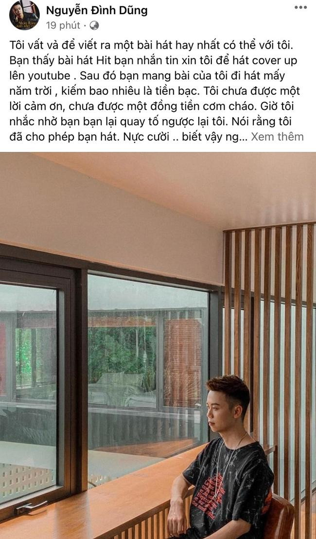 Bài viết đáp trả của Đình Dũng với những bằng chứng mà phía Đan Trường đưa ra. - Ảnh: FBNV.