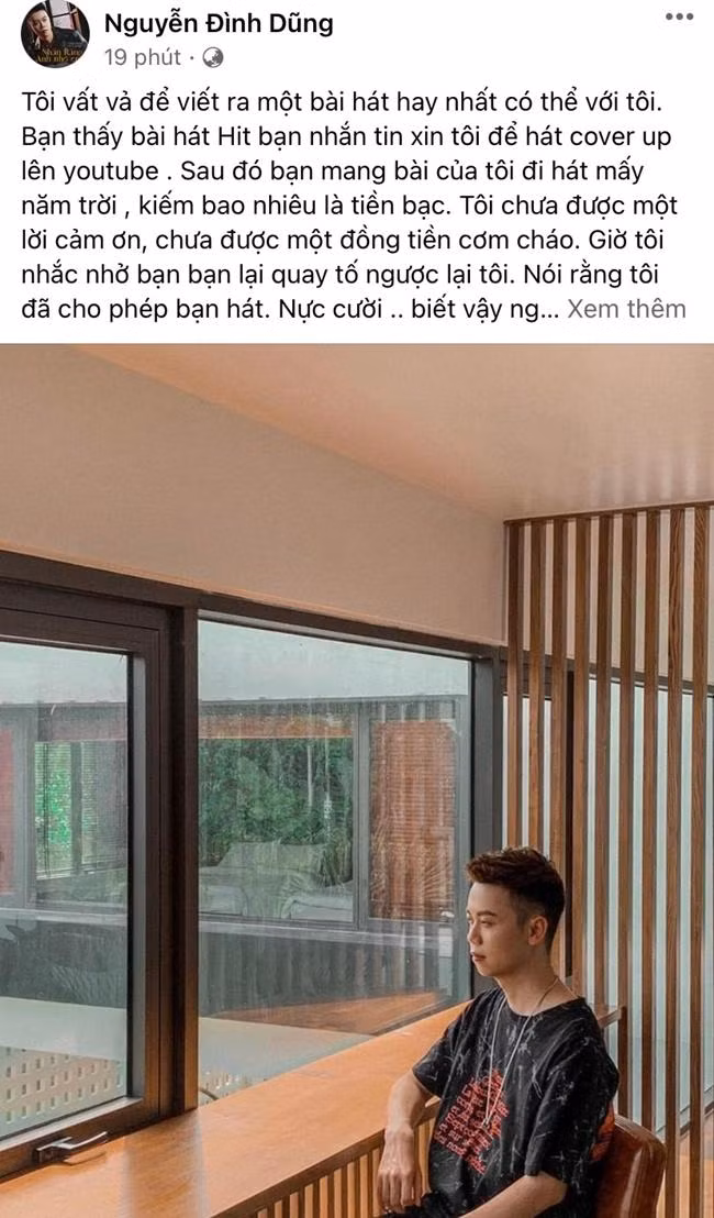 Bài viết đáp trả của Đình Dũng với những bằng chứng mà phía Đan Trường đưa ra. - Ảnh: FBNV.