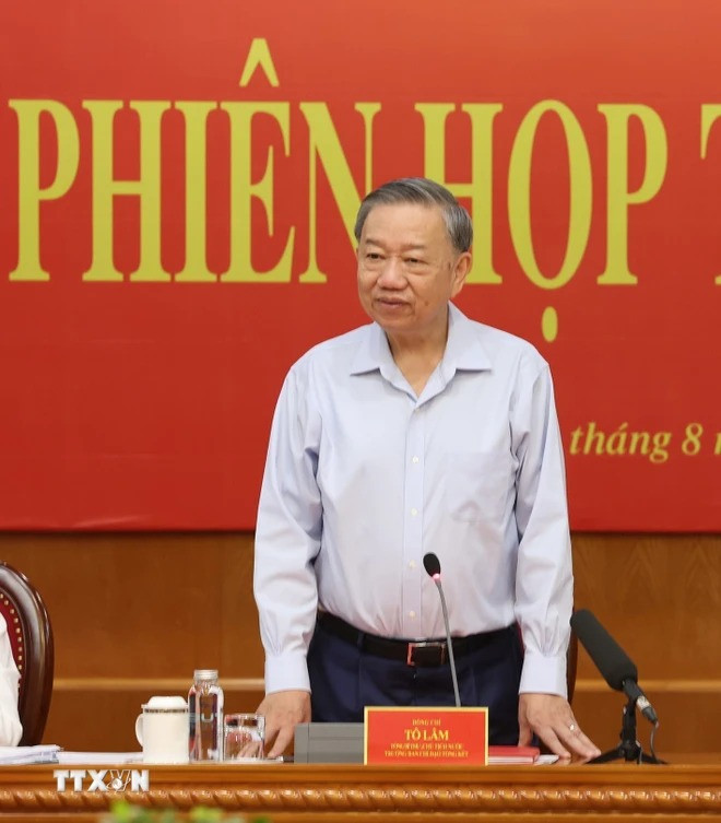 Tổng Bí thư, Chủ tịch nước Tô Lâm phát biểu khai mạc phiên họp. Ảnh: Trí Dũng/TTXVN.