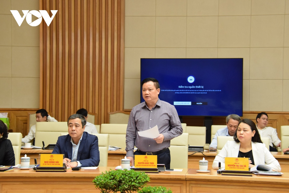 Ông Nguyễn Khắc Thận- Chủ tịch UBND tỉnh Thái Bình phát biểu.