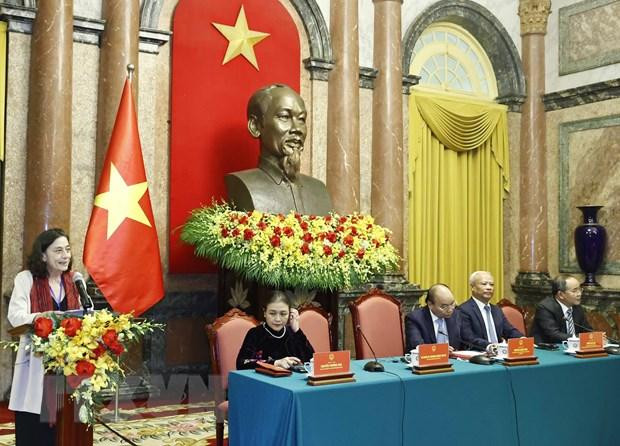 Chủ tịch Hội đồng Hòa bình thế giới Socorro Gomes Coelho phát biểu. (Ảnh: Thống Nhất/TTXVN) Chủ tịch Hội đồng Hòa bình thế giới Socorro Gomes Coelho phát biểu. (Ảnh: Thống Nhất/TTXVN)