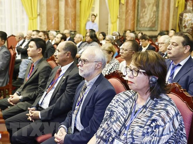 Các đại biểu tham dự. (Ảnh: Thống Nhất/TTXVN) Các đại biểu tham dự. (Ảnh: Thống Nhất/TTXVN)