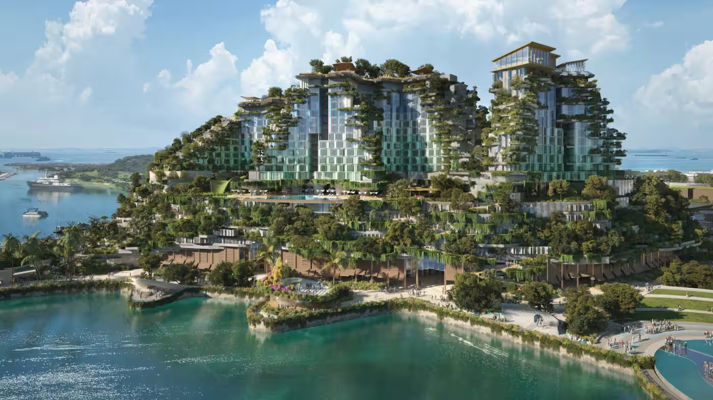 Hình minh họa khách sạn mới được quy hoạch của Genting Singapore ở Sentosa.