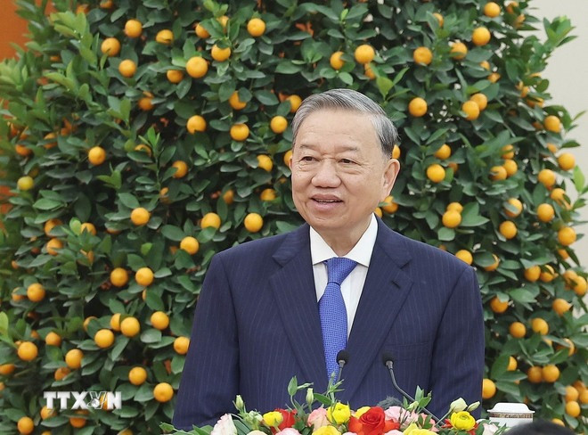 Tổng Bí thư Tô Lâm phát biểu. (Ảnh: Thống Nhất/TTXVN)