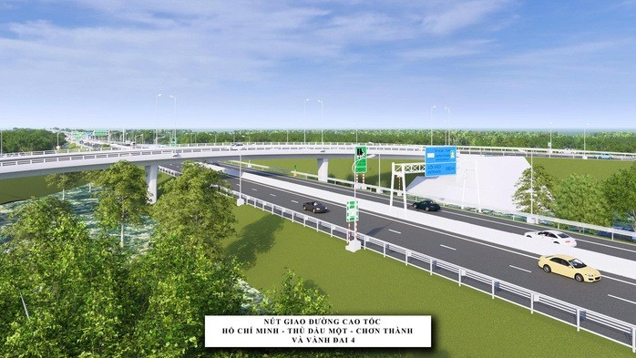 Dự án đường Vành đai 4 TP HCM là công trình giao thông trọng điểm quốc gia có chiều dài toàn tuyến khoảng 207 km; đoạn qua địa bàn tỉnh Bình Dương 47,8 km, quy mô 8 làn xe cao tốc hoàn chỉnh, vận tốc thiết kế 100 km/h.