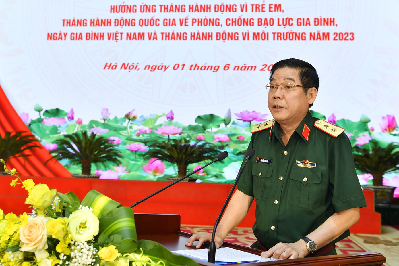 Trung tướng Nguyễn Văn Gấu phát biểu tại chương trình. Trung tướng Nguyễn Văn Gấu phát biểu tại chương trình.