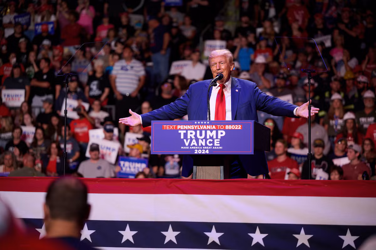 Ứng viên tổng thống Mỹ của đảng Cộng hòa Donald Trump tại Pennsylvania. Ảnh: Washington Post
